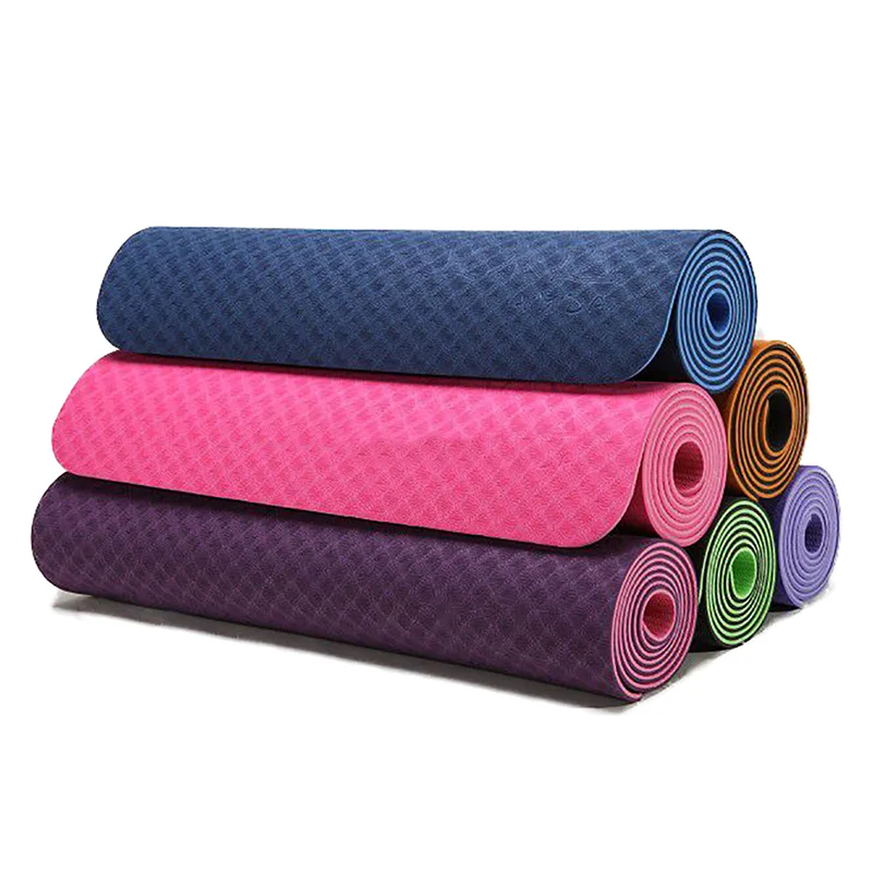 

Unique Eco Friendly Multi Color Double Layer Extra Thick Tpe Yoga Pilates Mat Stock Color or Customized Accept Customized Logo
