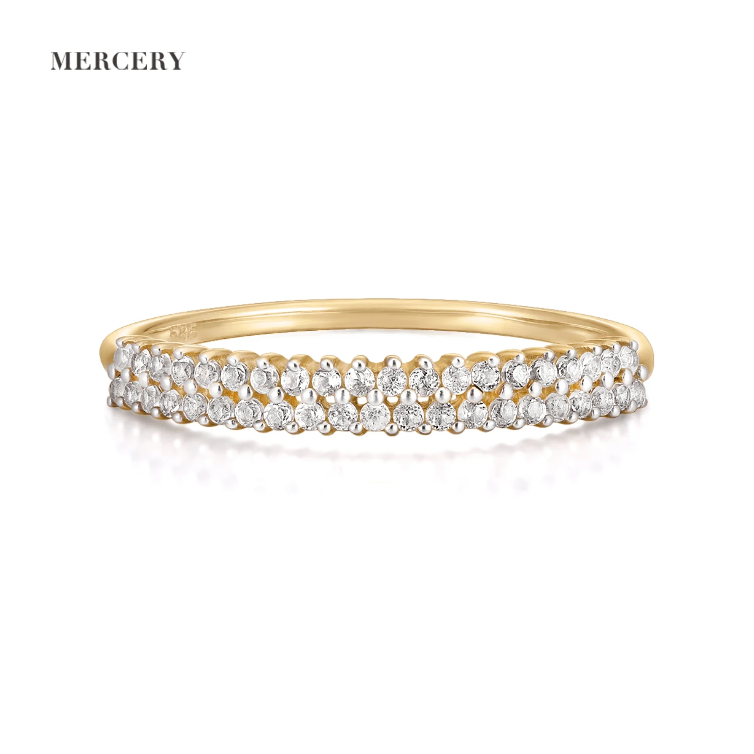 

Mercery Hot Selling 2022 Fashion Jewelry 14K Solid Gold White Sapphire Rings Luxury Gemstone Rings Women Fine Jewelry