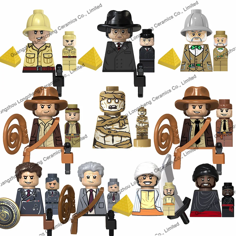 

Movie Indiana Jones Professor Henry Jones Spy Dr. Rene Belloq Mummies Sallah Mini Building Block Figures Brick Kid's Toys TV6301