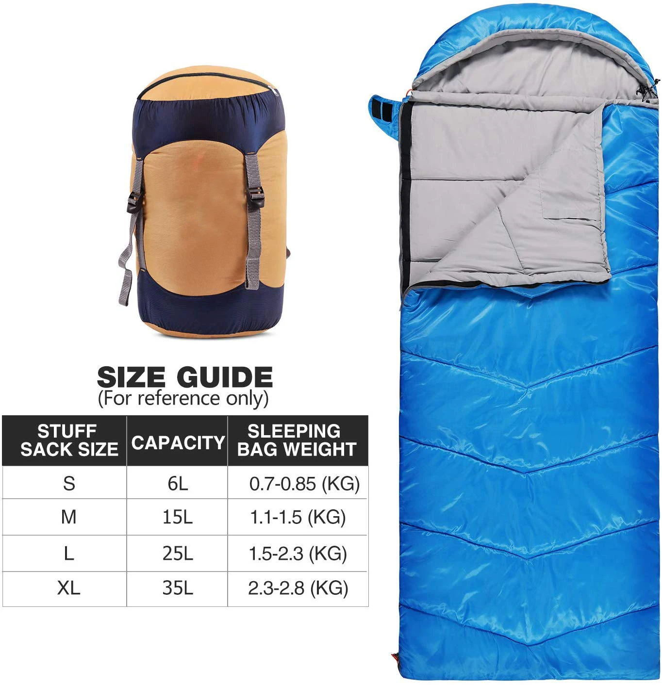 Lightweight Nylon Compression Stuff Sack Sleeping Bag Compression Sack For Backpacking/ Hiking