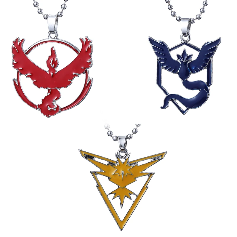 Pokemon GO accessory Team Instinct Valor Mystic Alloy Pendant Necklace Gift 