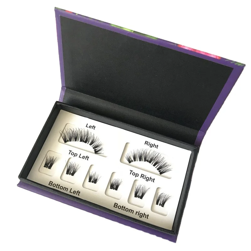 

3D Faux mink custom eyelash packaging box false eyelashes magnetic with private label, Natural black