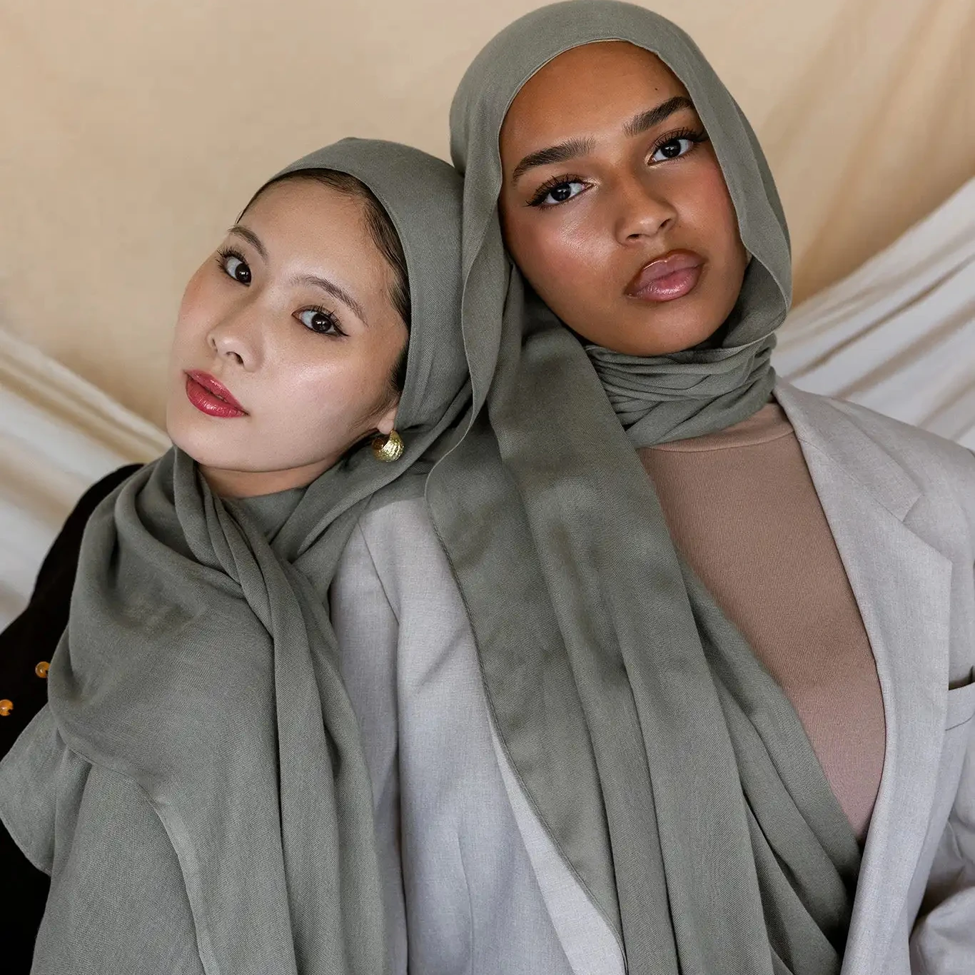 

hot selling plain muslim rayon modal twill cotton woven modal hijab scarf matching undercap boned