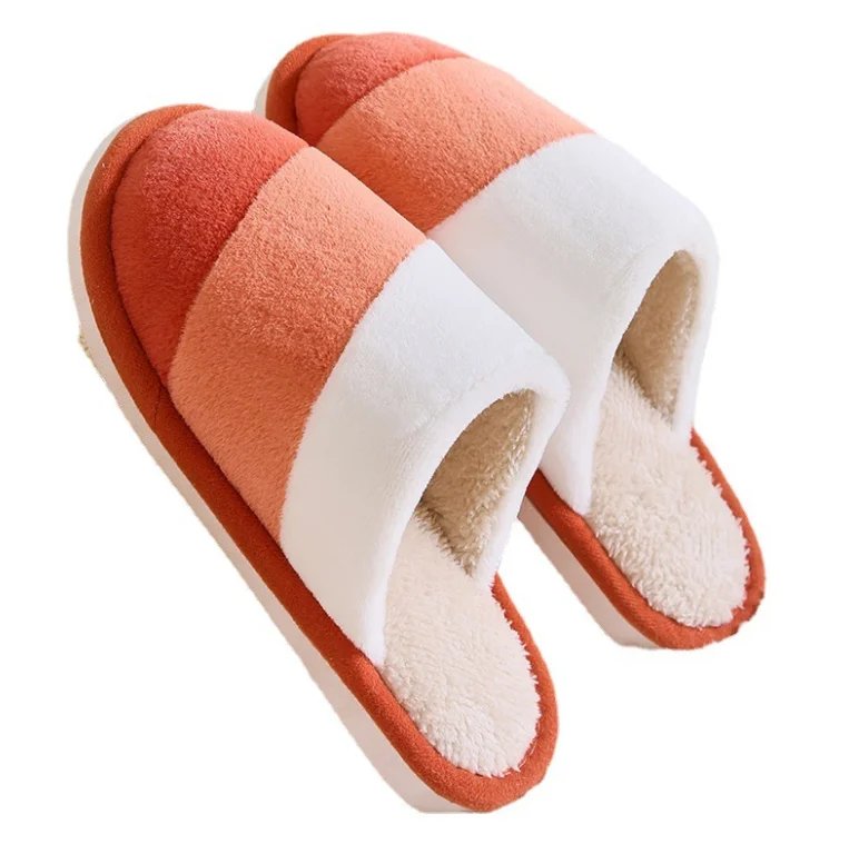 

Winter fashion new and lovely lovers cotton slippers indoor warm anti-skid wear plush cotton slippers for men and women, As picture