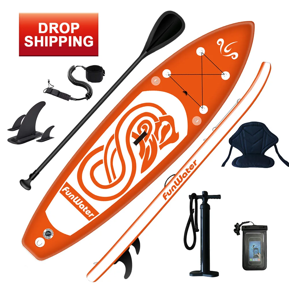 

FUNWATER drop shipping sup paddle board inflatable sup paddleboard jetsurf, Blue,orange