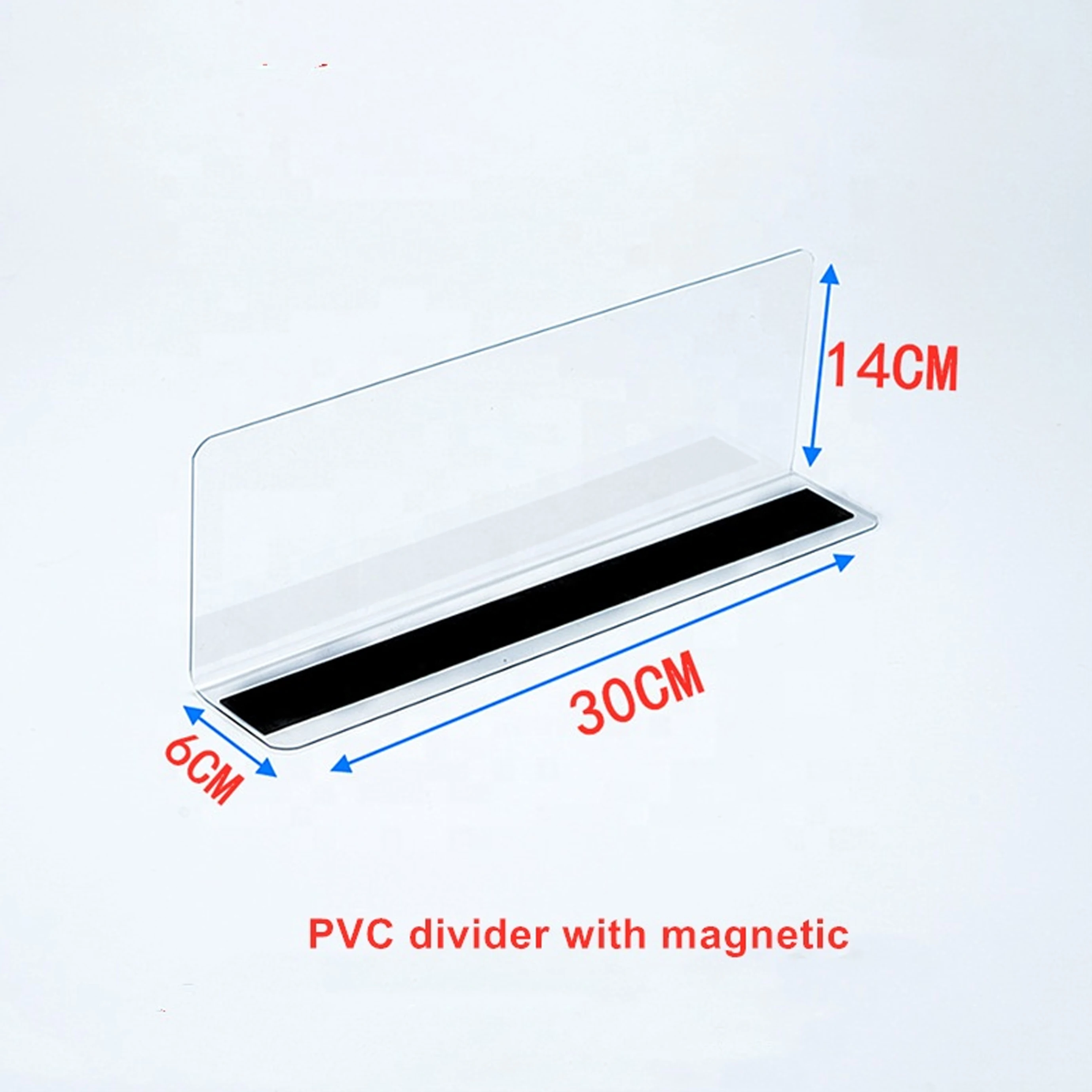 Supermarket Gondola Fridge Plastic PVC Freezer Warehouse Acrylic Magnetic Wire Shelf Divider for Closet