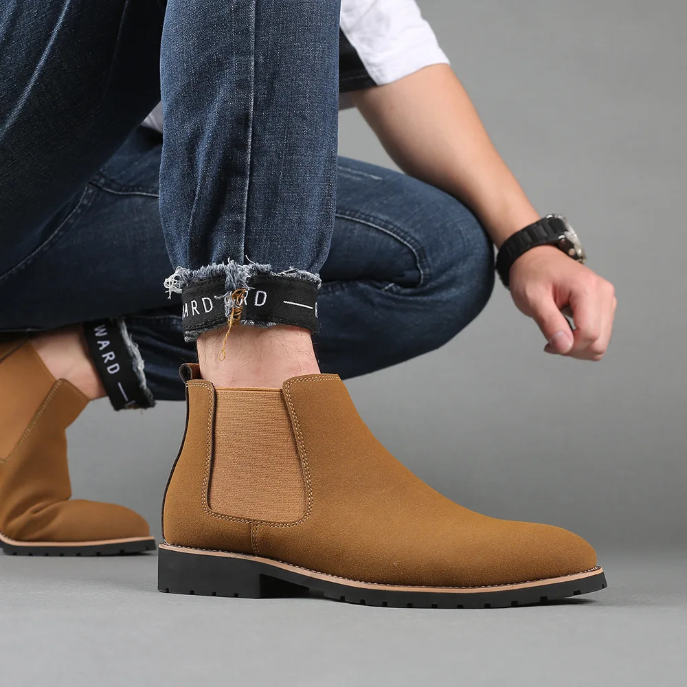 

Genuine Leather Top Quality Formal Occasion Dress Shoes Men Chelsea Boots