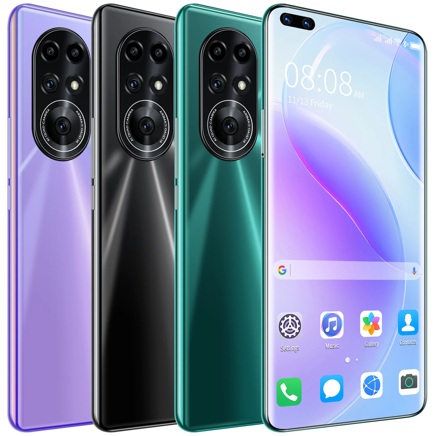 

Global Original Nova8pro 4G MobilePhones 7.3 inch Big Screen Android10.0 8+256GB OEM Cheap Smart Phone Mobile Face Unlock, Green/black/purple