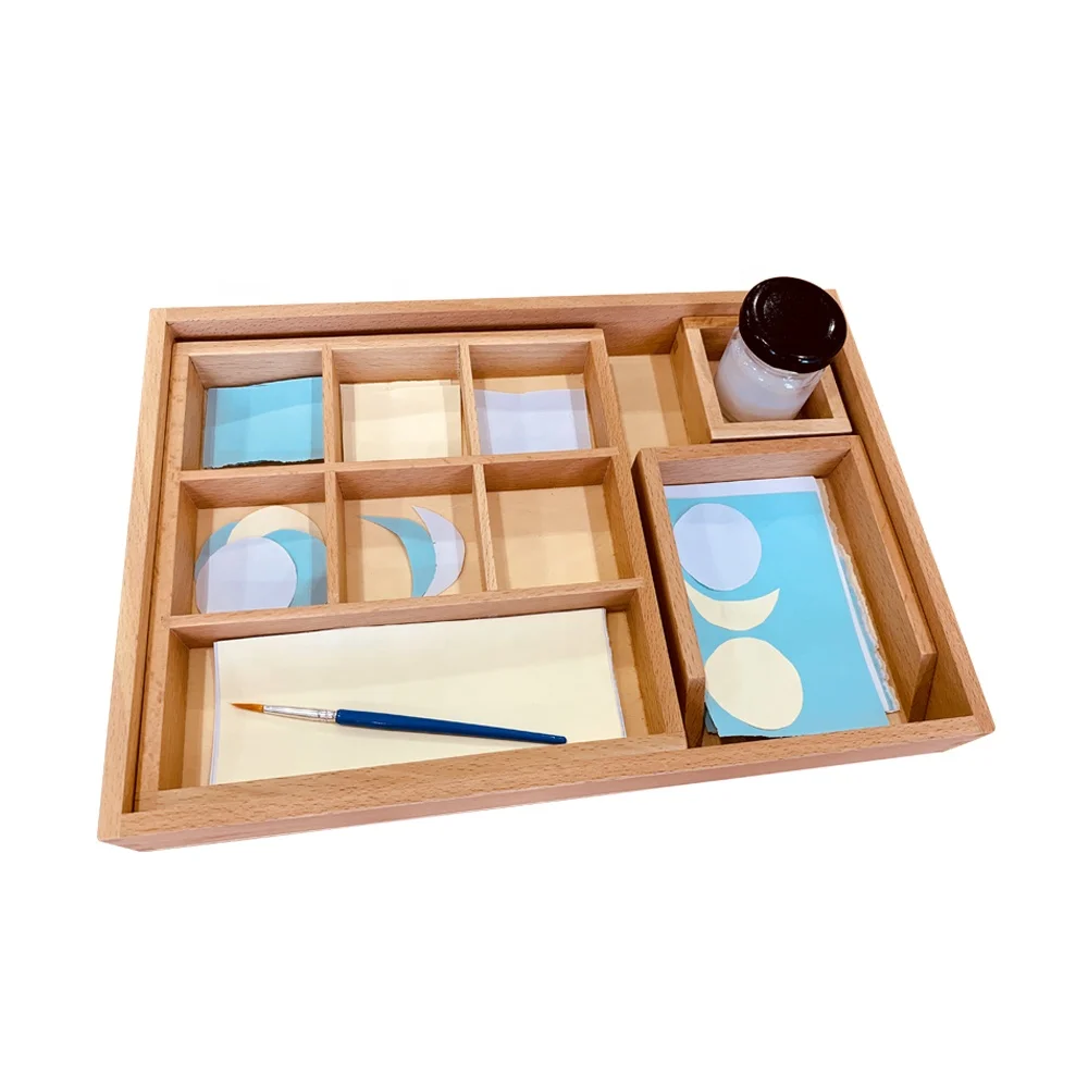 Premium Learning Games Toys For Montessori Kids Beechwooden Glue And Paste Box Suit For 36