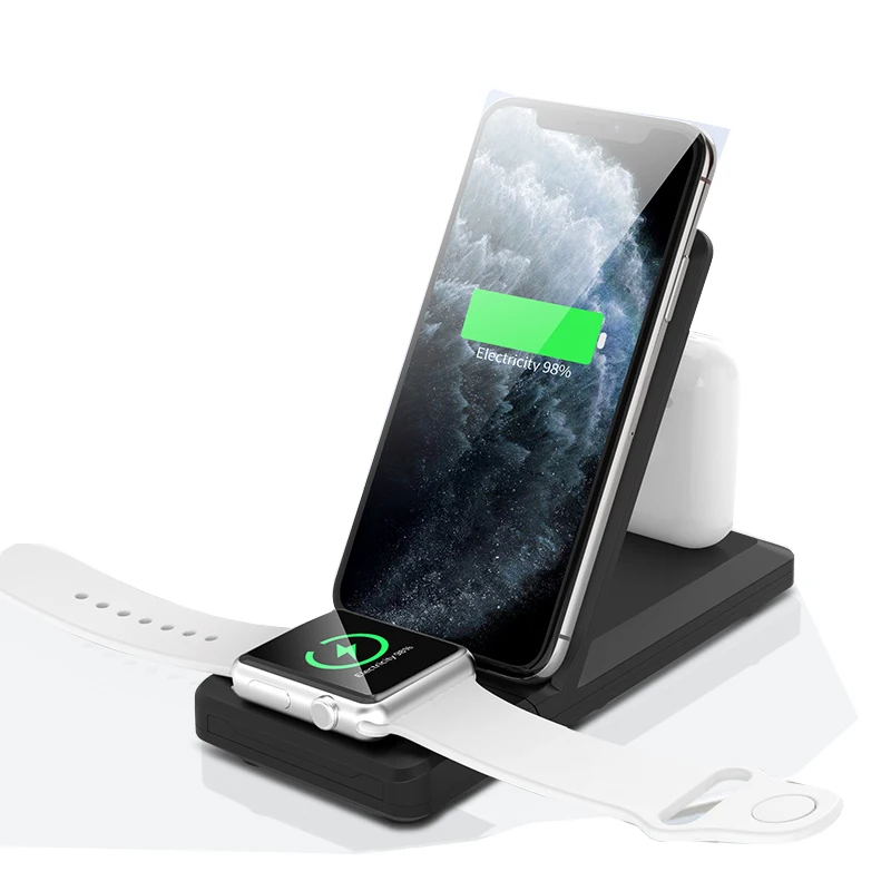 

Multifunction Rotatable Foldable Wireless Charger 15w Fast QI Stand Phone Dock Station Quick 3 in 1 wireless charging station