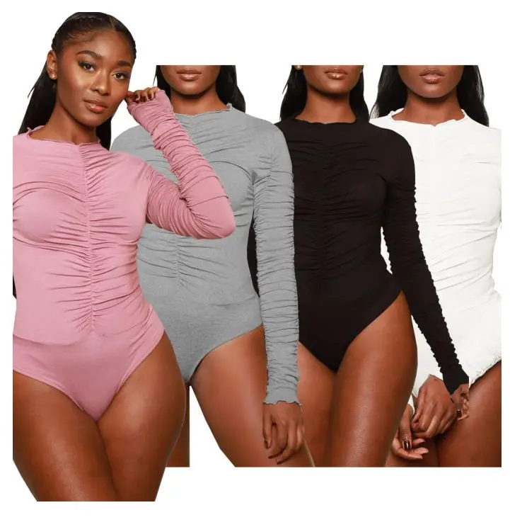 

Foma Clothing Sexy Long Sleeve Bodycon Women Clothing Jumpsuit Romper, As pictures