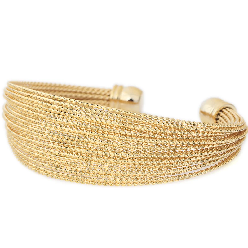 

Fashion Jewelry Korean Women Round Tennis Gold Filled Initial Stainless Steel Layered Bracelet