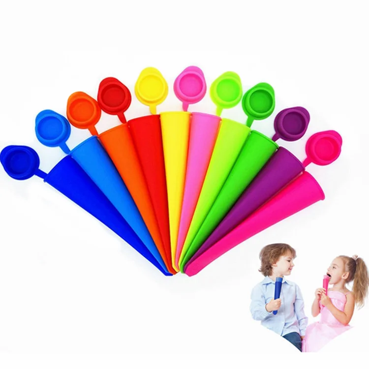 

Custom Reusable Silicone Ice Popsicle Food Grade Ice Pop Mold, Customized color