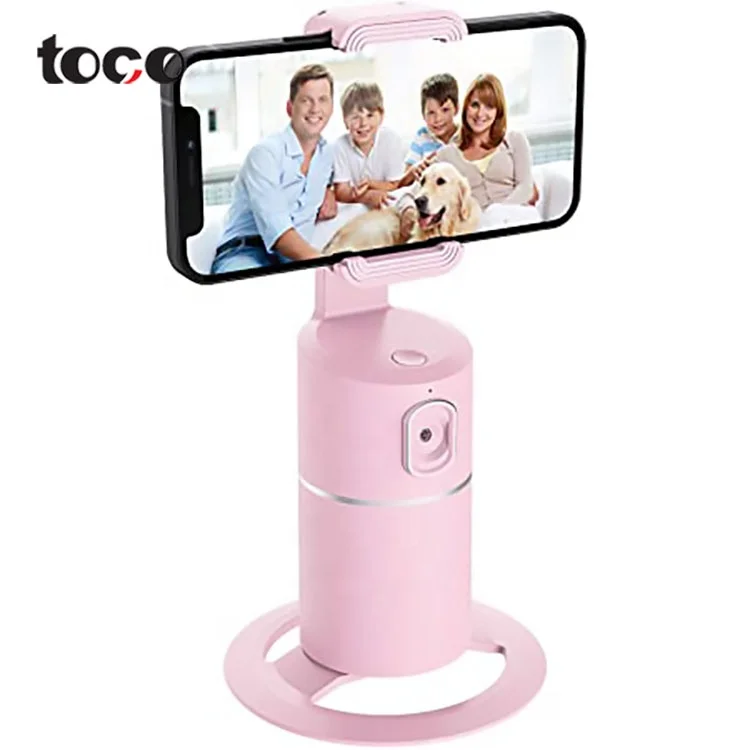 

toco portable auto rotation selfie stick 360 Rotation face object auto shooting stick, Black white pink