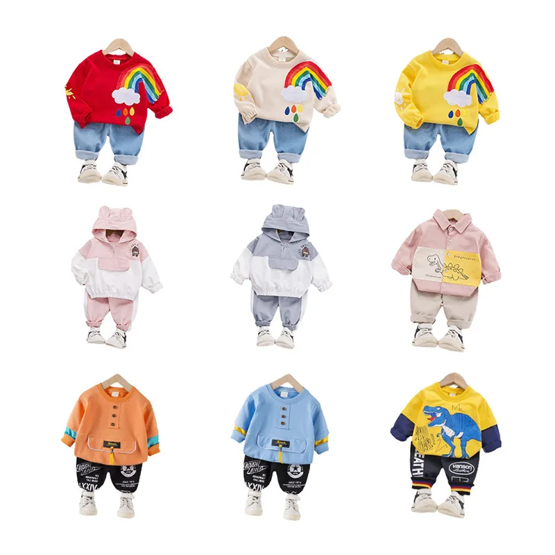 

2-piece 2021 fashionable spring summer wholesale custom ropa de nina children boys girls outfits baby clothes kids clothing sets