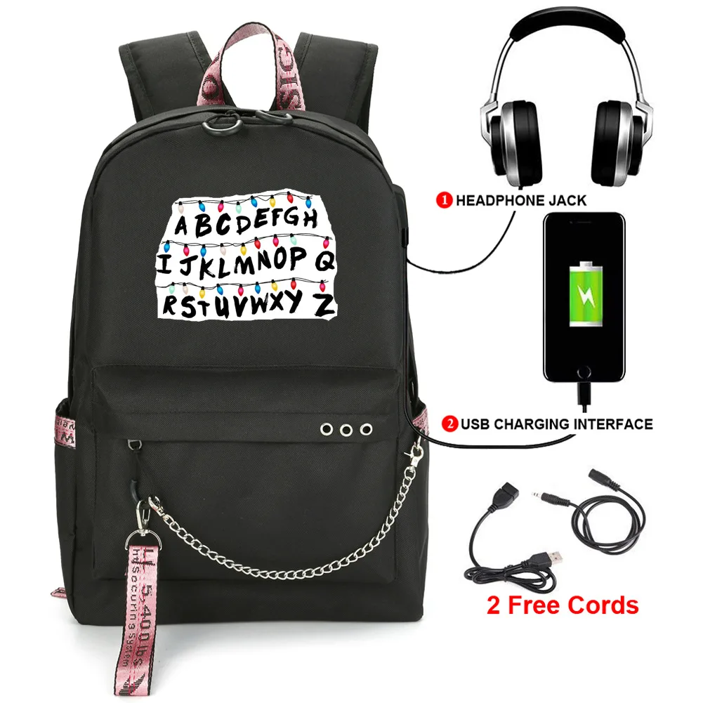 

New Designer USB Charging Backpacks Men and Women School Shoulder Bag Waterproof Travel Teenage Girls Backpack, As picture