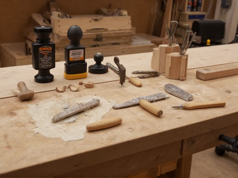 Essential hand tools for diy guitar building on workbench