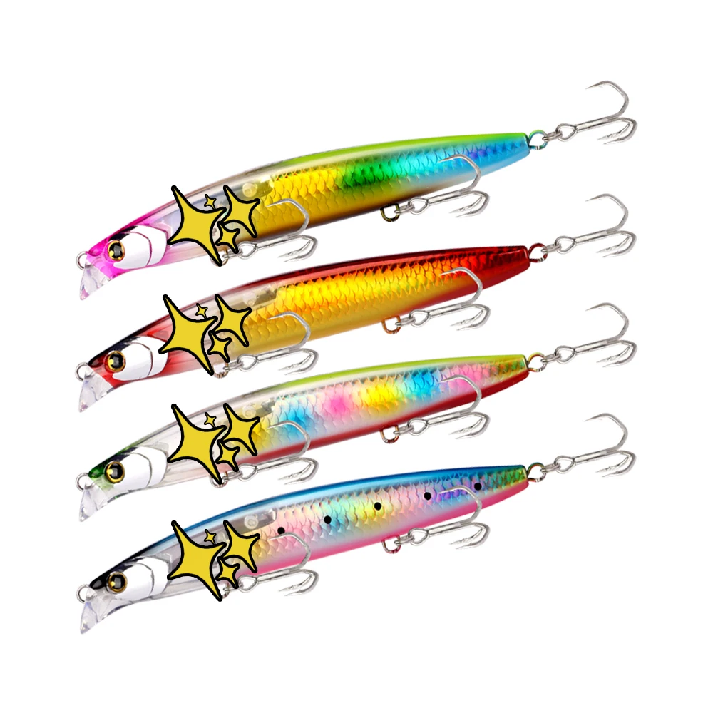 

Quality Saltwater seabass shiny effect 140mm 31g artificial bait minnow fishing lures