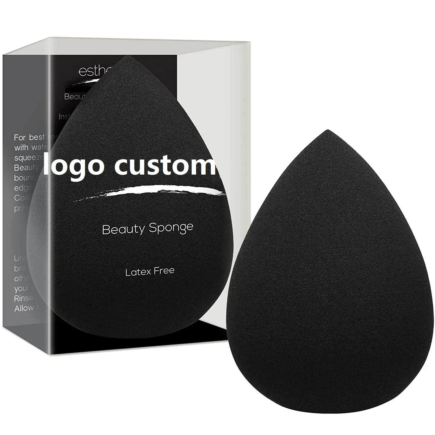 

OEM Custom logo laser private label Makeup Cosmetic Foundation Applicator Puff Soft Make Up Beauty Sponge Blender packaging