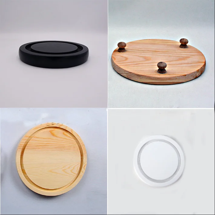 
15*15cm Round clear glass dome with wood base 