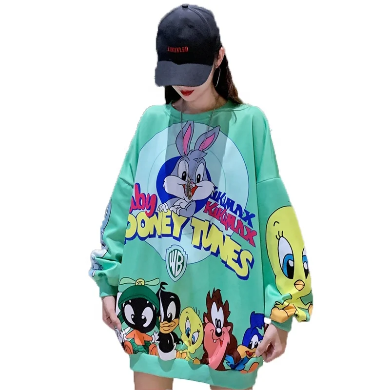 

Factory Price wholesale fashion designer top streetwear plus size long sleeve sweatshirt hoodie printed blouses ladies
