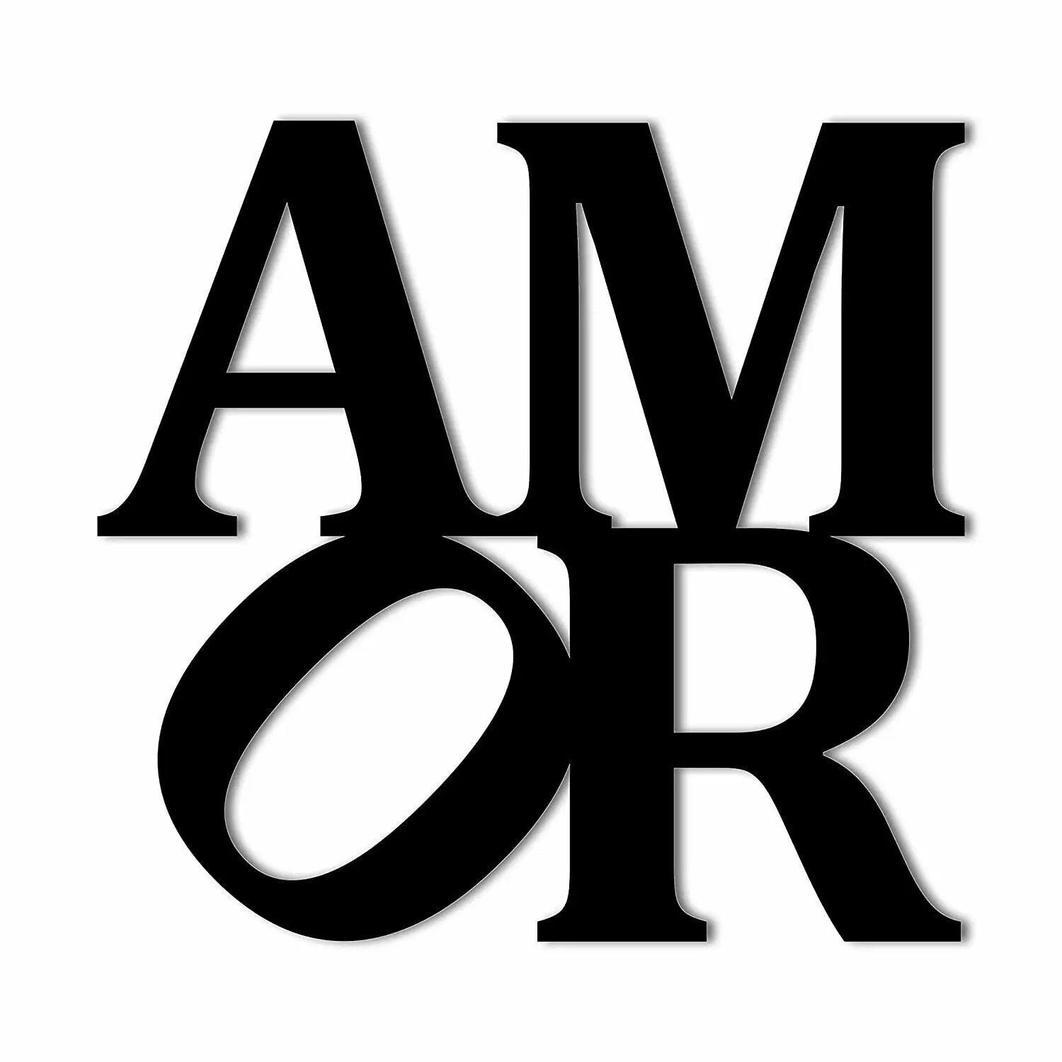 

Amor Love Home Decor Decorative Accent Metal Art Wall Sign, Black
