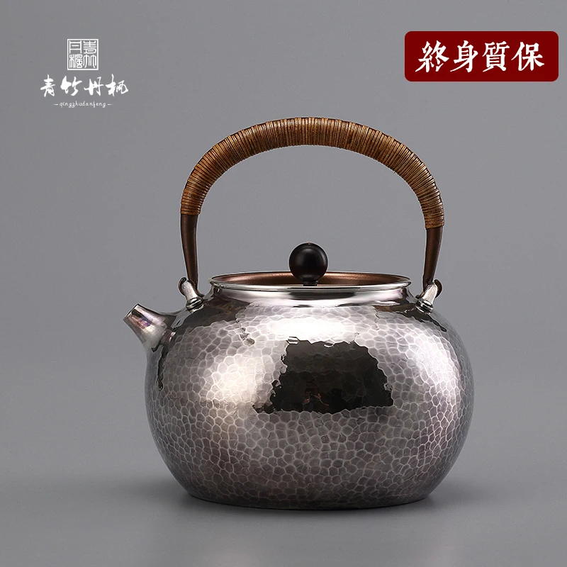 
Silver Pot Kettle Sterling Silver 999 Pure Handmade Tea Small Silver Pot Tea Set Home Cooking Tea 