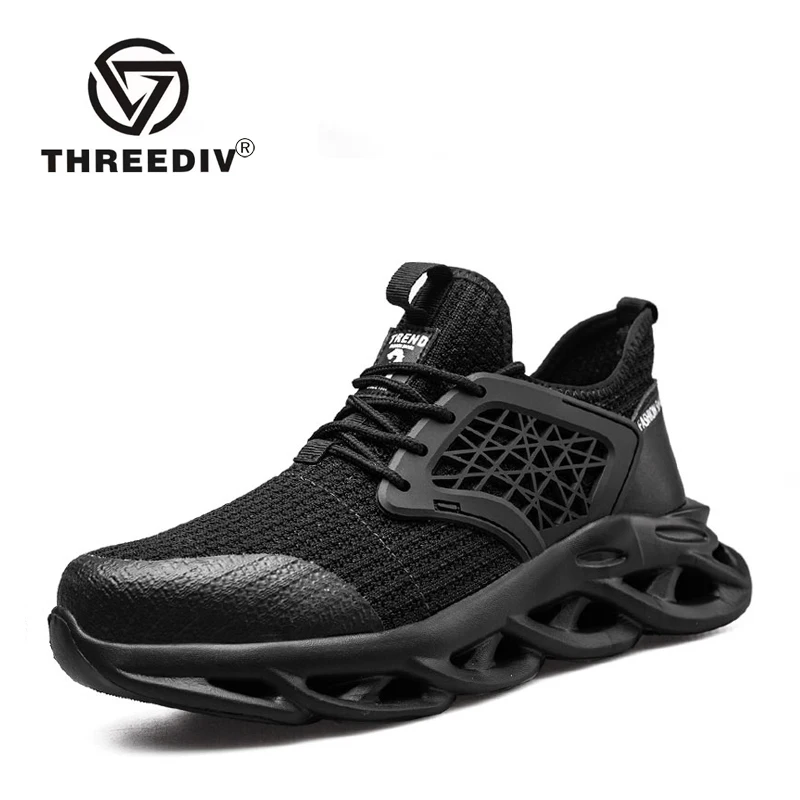 

THREEDIV Hot Sale Men's Multifunctional Anti Smashing Anti Penetration Sports Safety Shoes