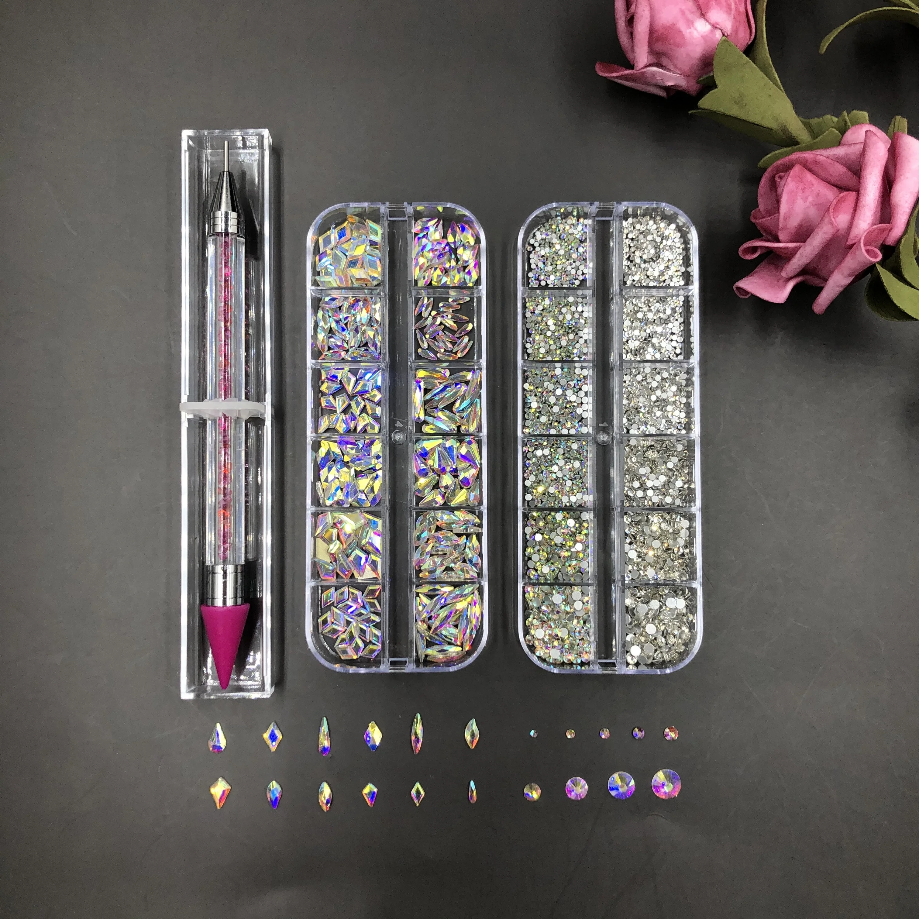 

Wholesale Nail Art Bulk Non Hotfix Flatback Crystal For Clothes Custom K9 Shape Rhinestone