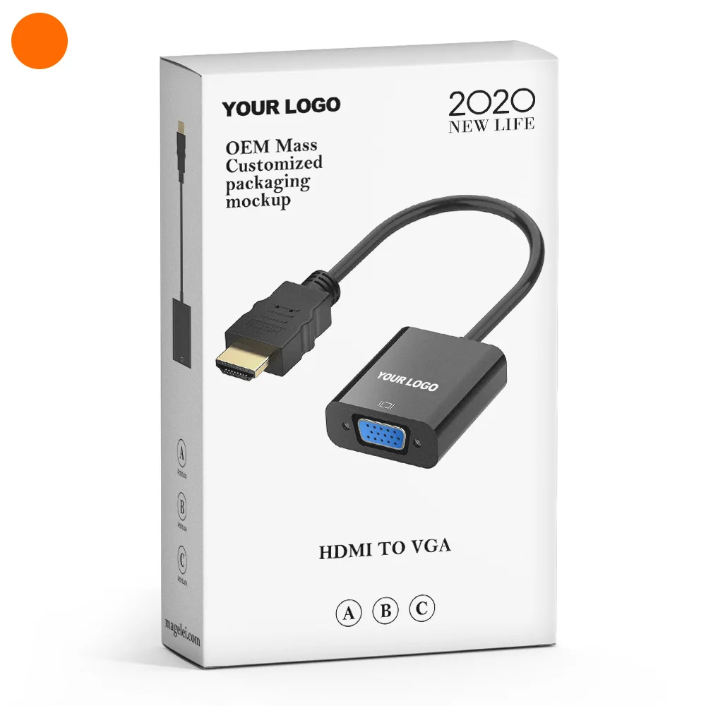 

Hot Sale 1080P Hdmi Male To VGA Female Adaptor Cable Hdmi Vga Adapter Without Audio, Black and white