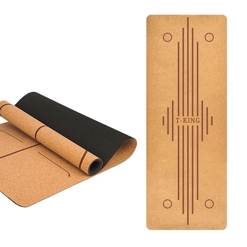 

Travel anti slip patterned foldable organic eco-friendly natural rubber cork tapis de yoga mat for yoga, Customized color