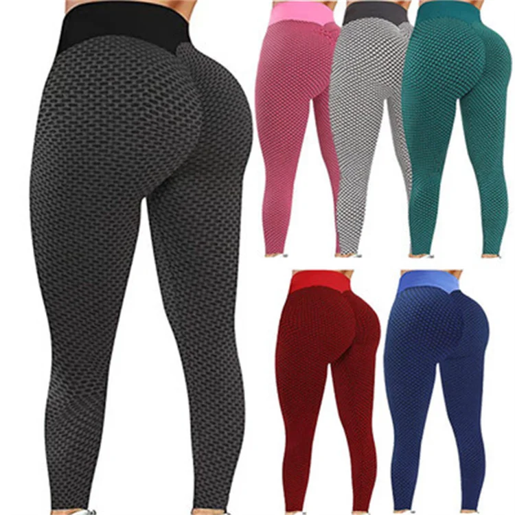 

elastic Butt Lifting fitness Fitness Mesh yoga bubble Pants TikTok Yoga leggings high waist women Yoga leggings, Picture