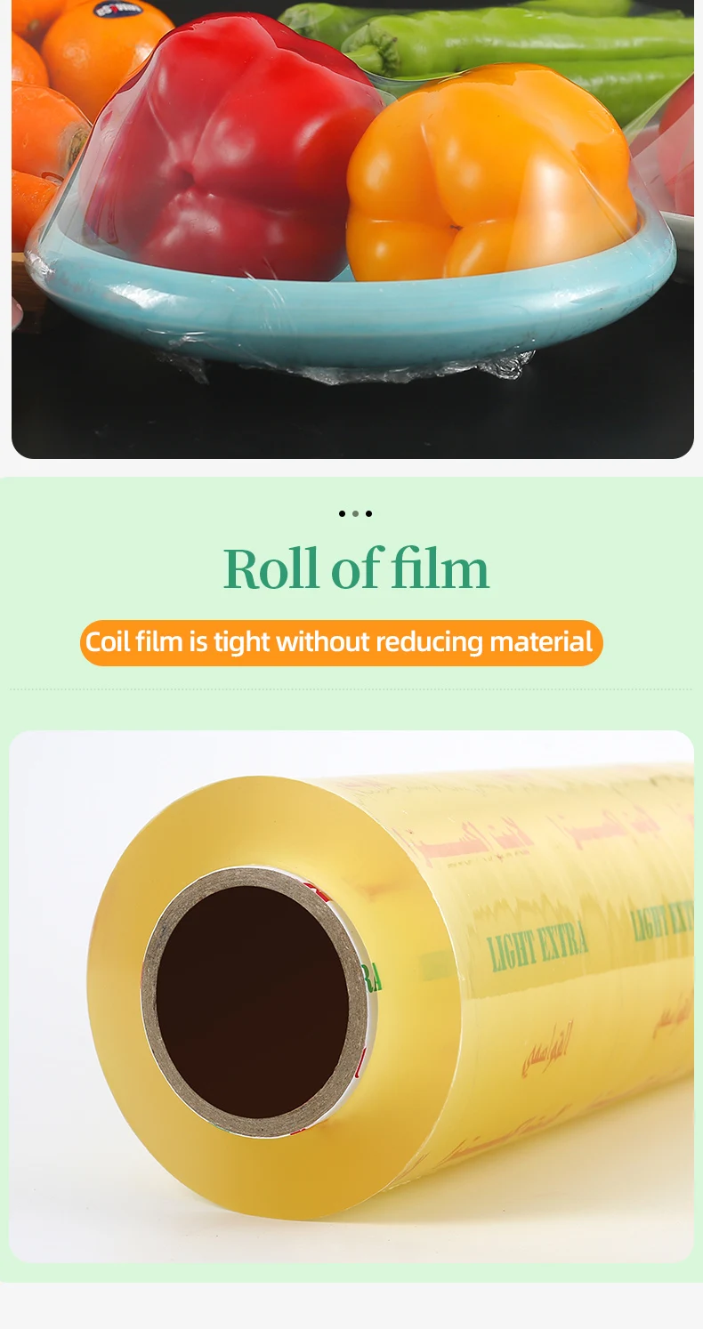 Food Wrapping Pvc Stretch Cling Film Food Grade 10mic 1500m Jumbo Roll