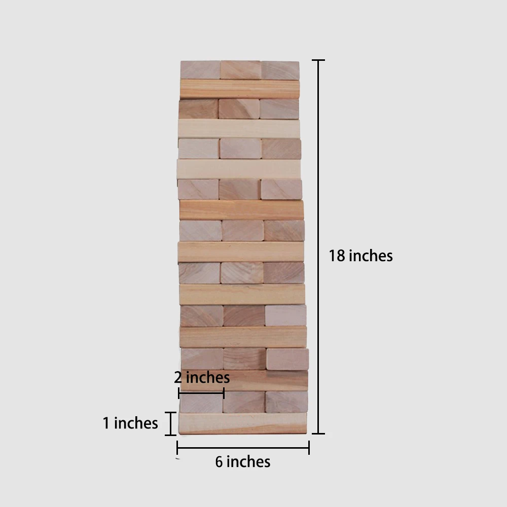 
Wholesale Custom Logo Wooden Jenga Giant Tower Game Toy 54 Hardwood Blocks Wood Craft 3+ Feet 