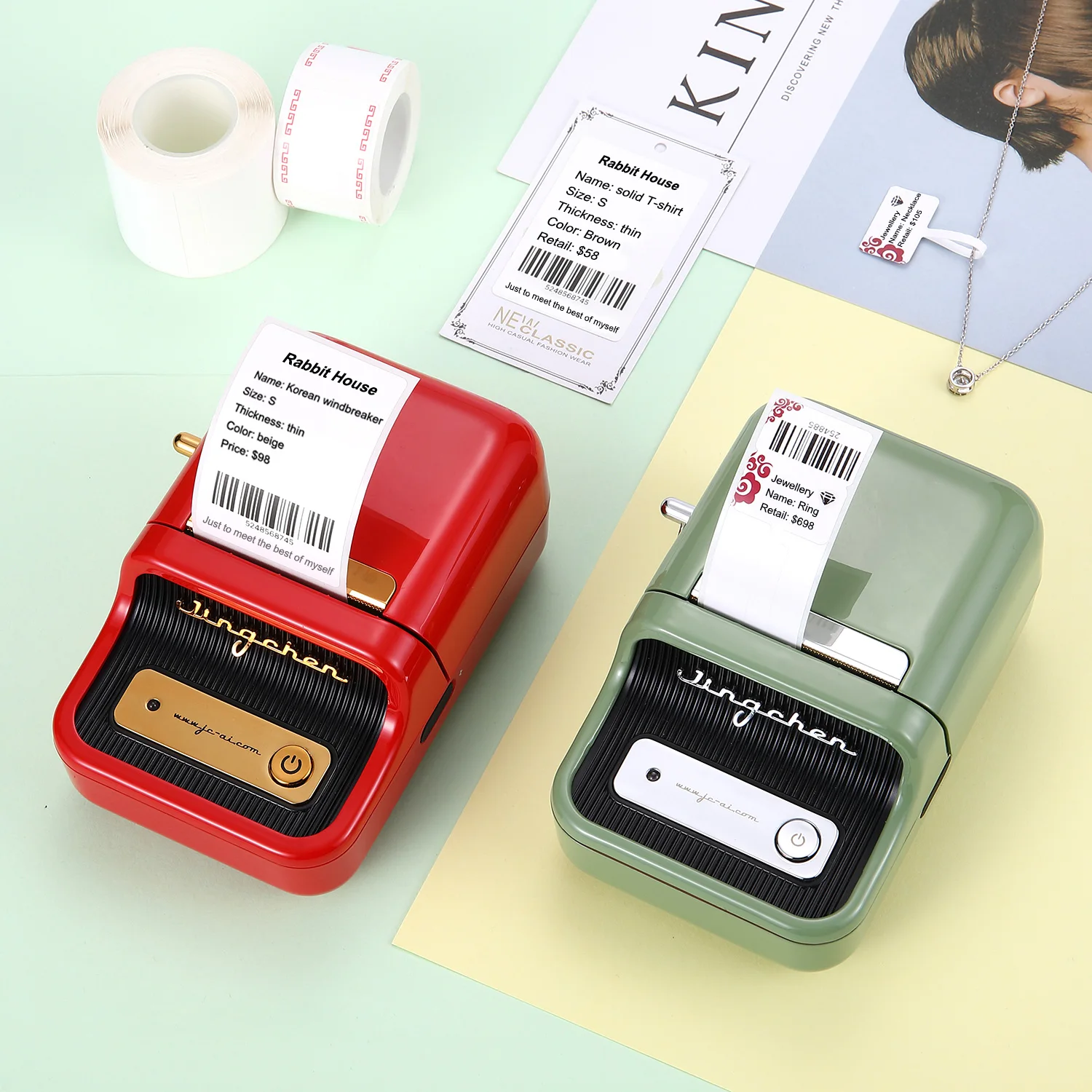 

thermal printer stickers portable printers mini small mobile black ink printer lable