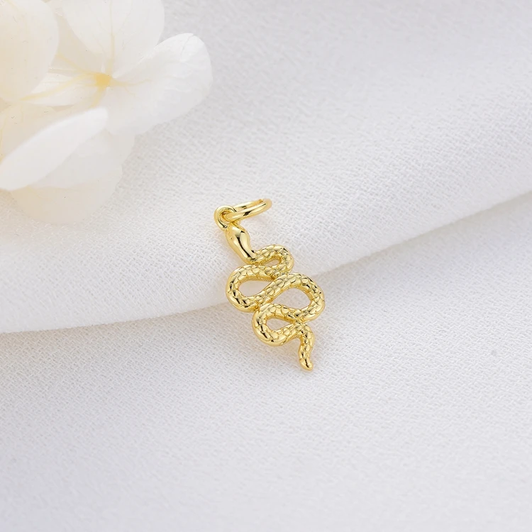 

Trendy Design 14K Gold Plated Snake Shape Charm Pendant