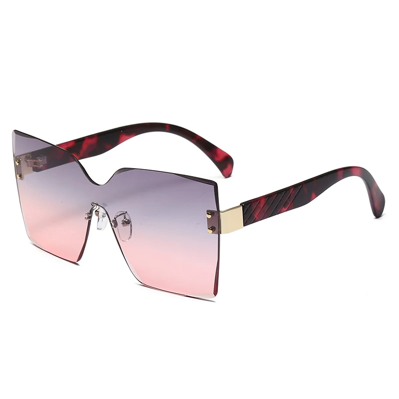 

New arrival of oversized rimless square sunglasses 2021 party self-shot driving sunglasses women UV400 8236