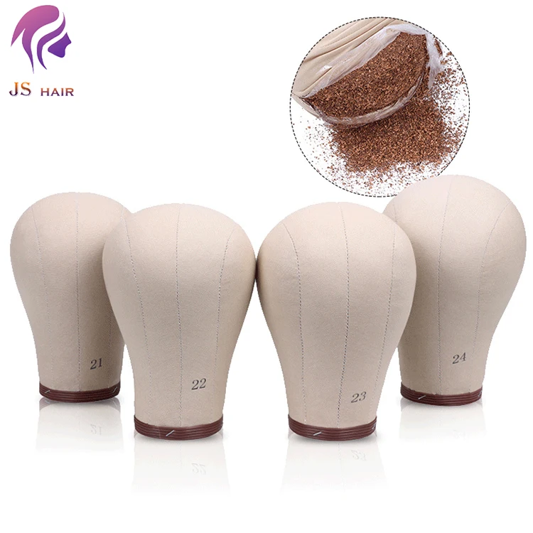 

Wholesale cheap cork canvas head mannequin training manikin doll with are temple for wigs making 21 inch 22 23 24 with stand set, White
