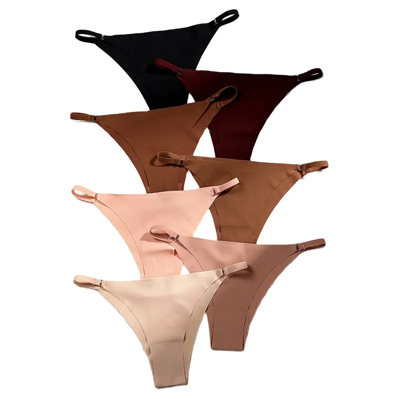 

Women's cotton crotch briefs comfortable breathable panties seamless bragas low waist ice silk traceless panties, Black, skin color, apricot, brown, powder, dark purple, coffee