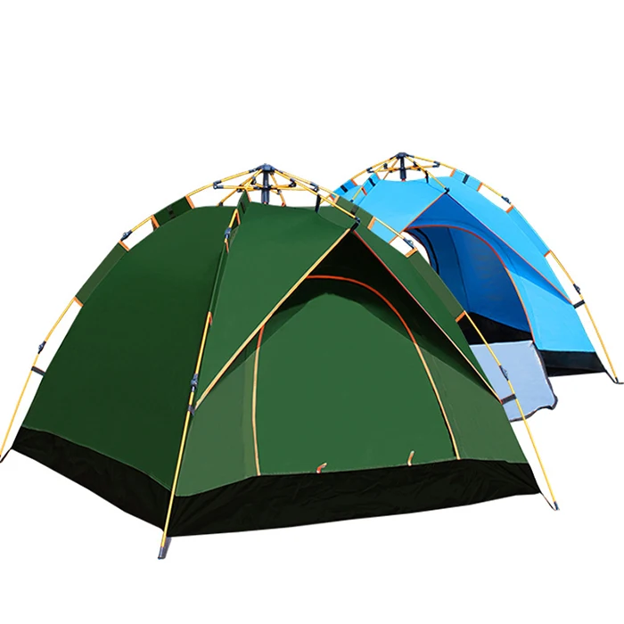 

Wholesale hot sale large capacity net waterproof fortable portable 4 persons safe comfortable light roof camping tents, Green,blue