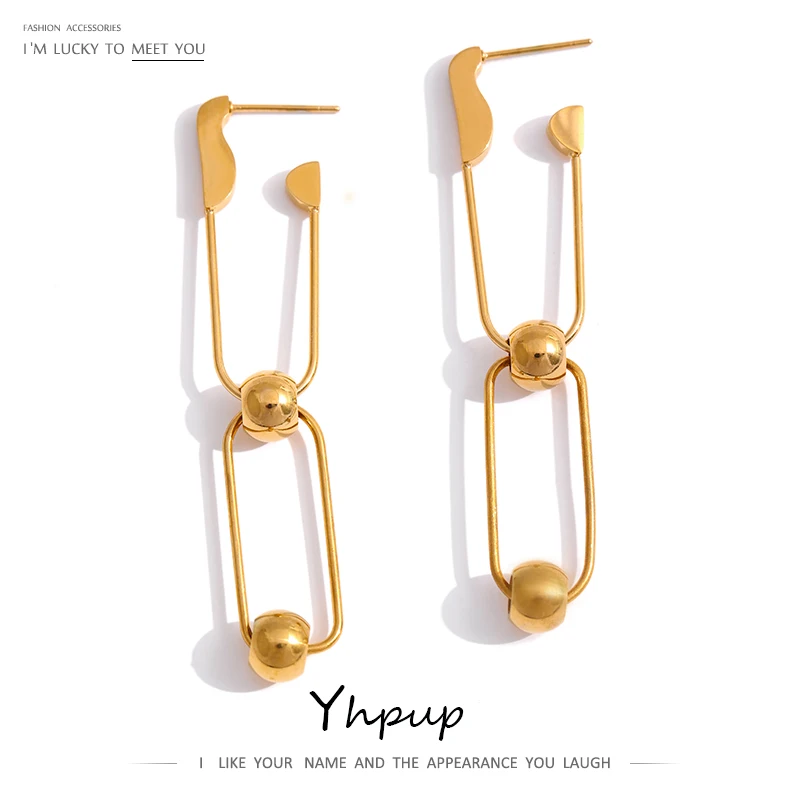 

JINYOU 1102 Minimalist Metal Women Trendy Earrings Waterproof Jewelry Stainless Steel Pin Drop Earrings