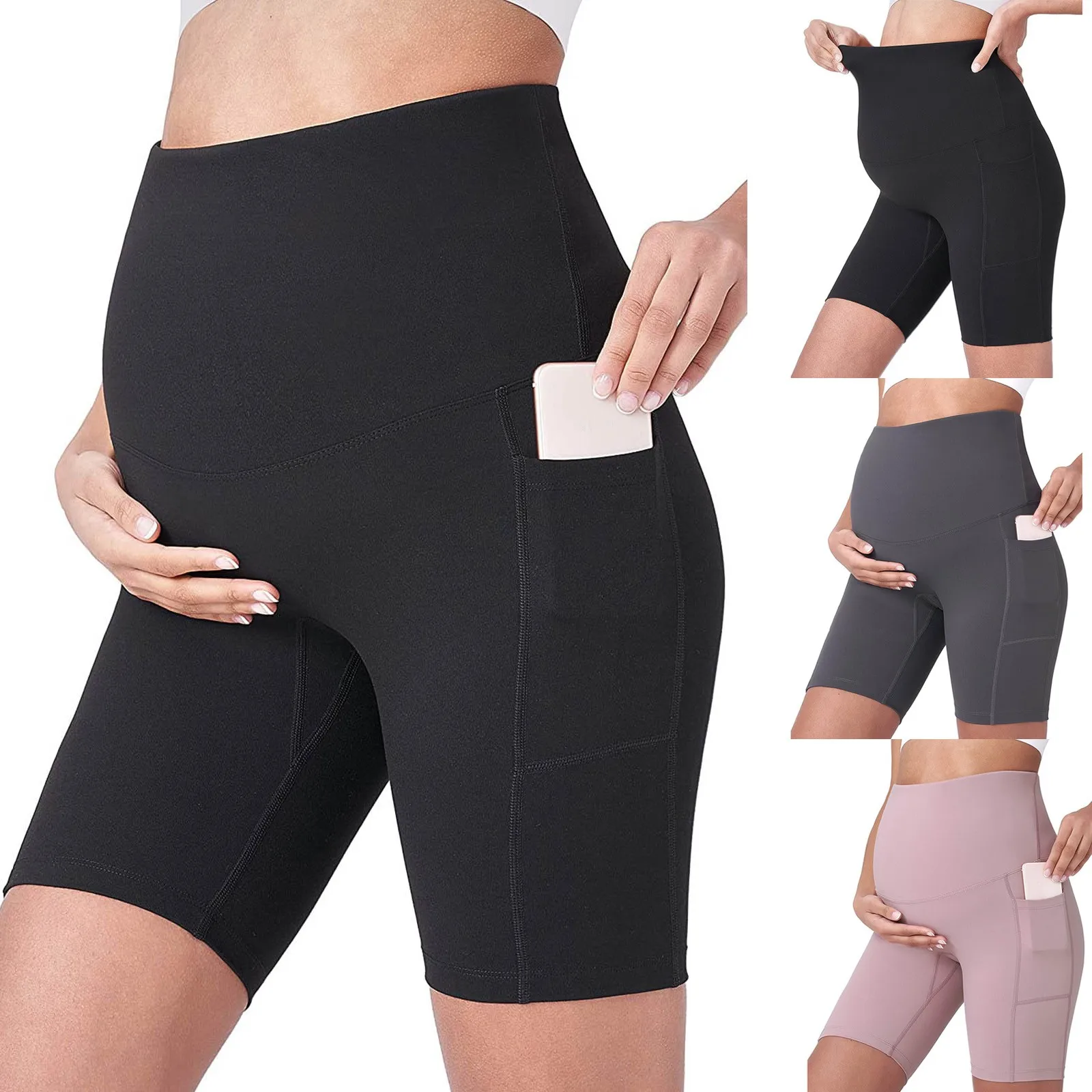 

Yoga Fitness Pregnant Pants High Waist Slim Fashion Pregnancy Pants Belly Support Shorts
