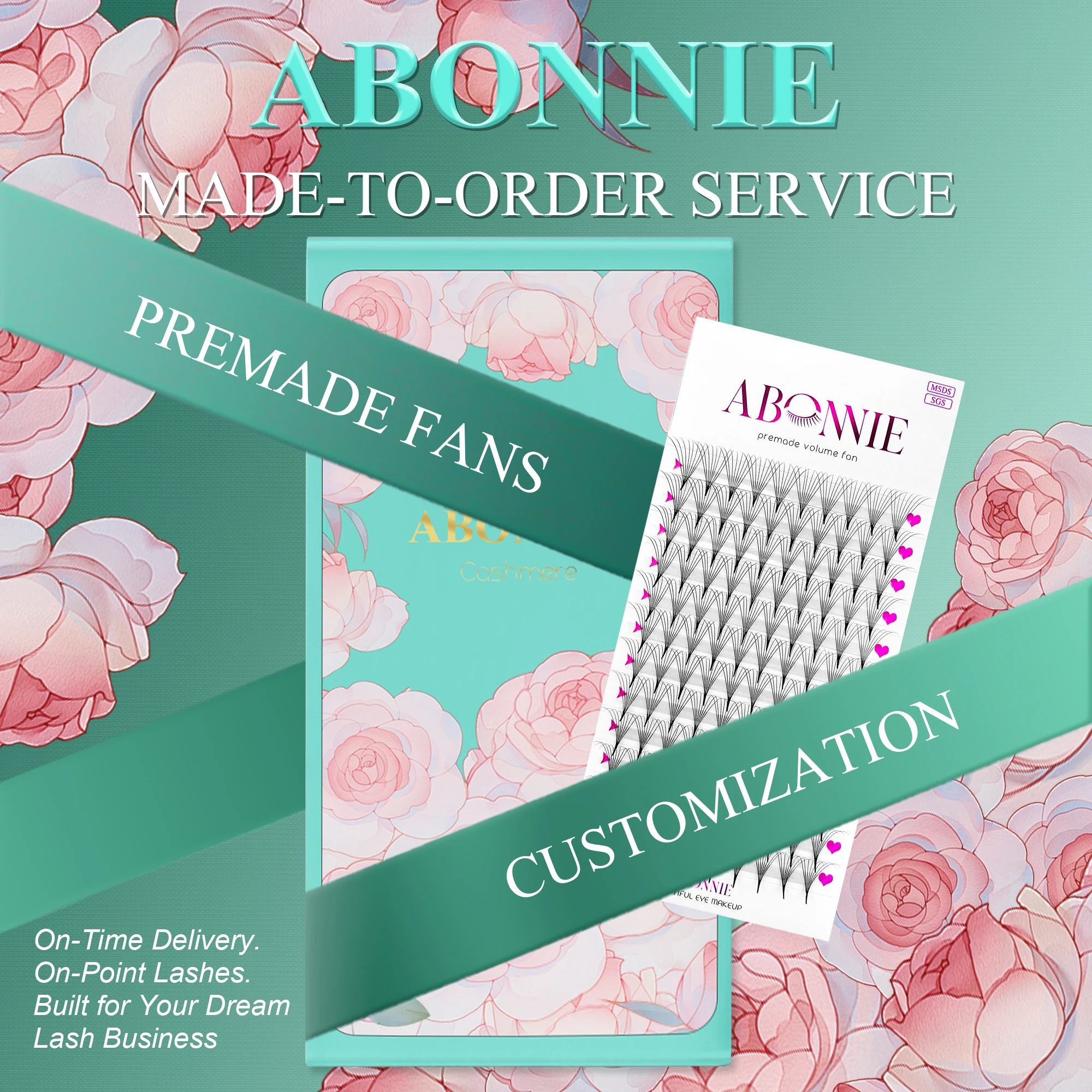 Abonnie Faux Mink Pre Made Volume Eyelash Fans