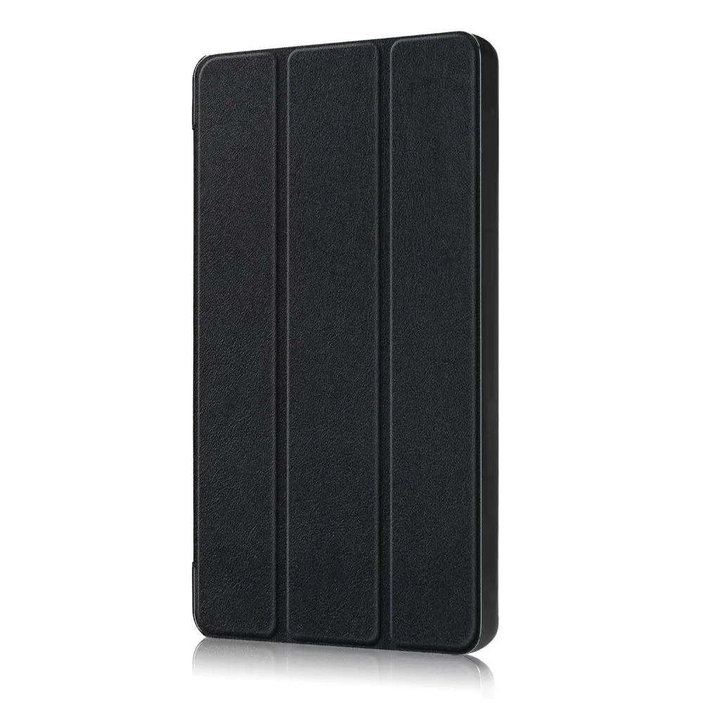 

pu leather ultra slim tri-fold bracket flip case cover for All-New Amazon Fire 7 2019 release tablet fire7, Black