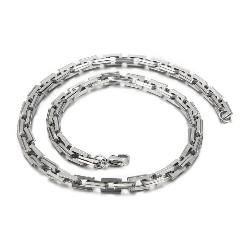 

Kalen 50cm Unisex Causal Silver Plated Stainless Steel Square Link Necklace