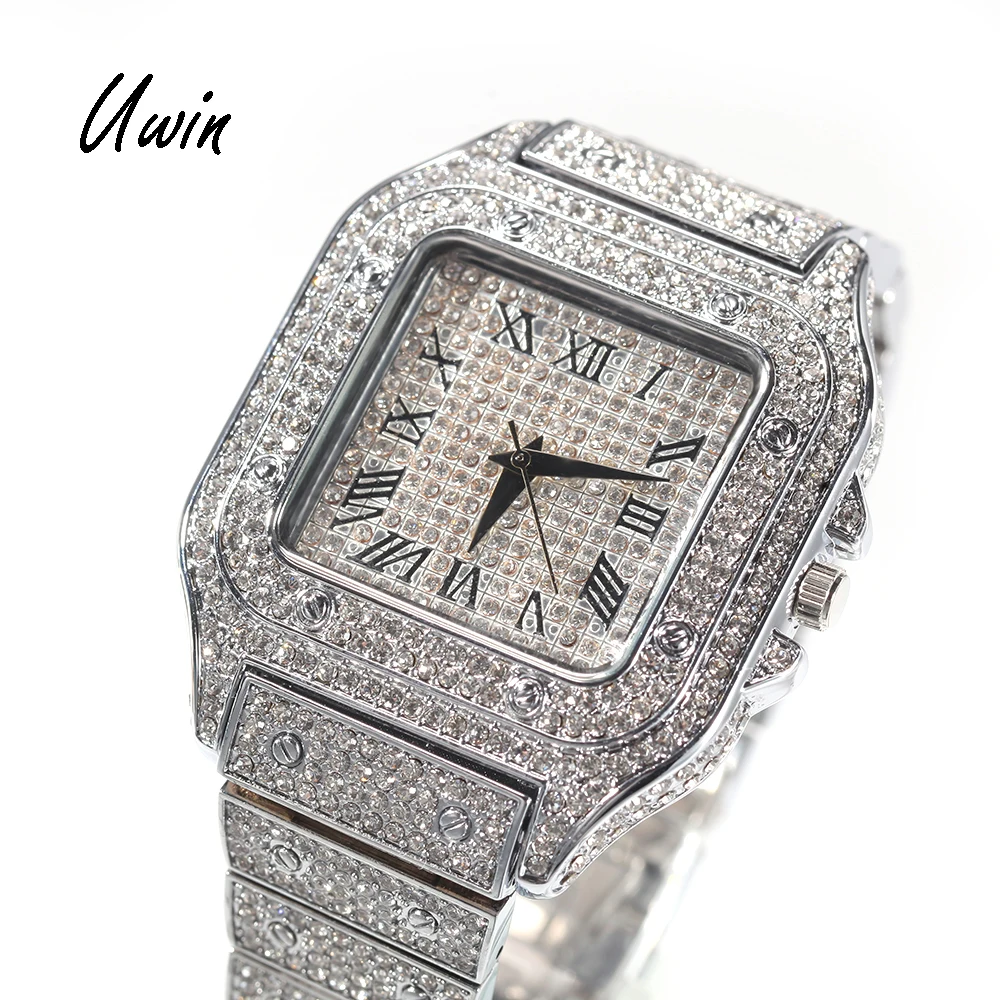 

2021 Hip Hop Watches Iced Out Mens Watches in Wristwacthese Luxury Watch for Women Men, Gold, silver, rose gold, black