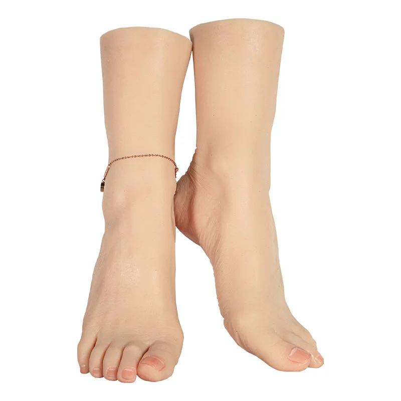 

A Pair China Foot Fetish Tube Shoes Jewelry Display Simulation Silicone Feet Model Mannequin