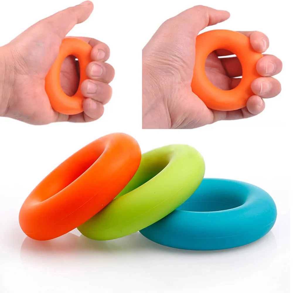 

Wholesale Best Selling Inflatable Fitness Tool Durable Exercise Finger Stretcher Silicone Strength Gripper Ring for Exercise, Green, blue, orange