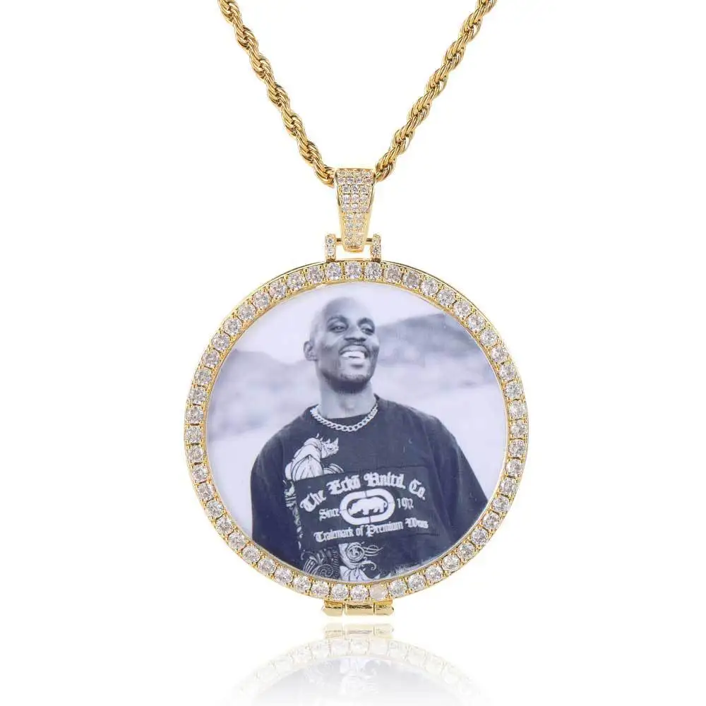 

Custom Laser Engraving Photo Memory Medallions Solid Jewelry Necklace Pendant Hip Hop Jewelry Chains Necklaces, Custom colors accepted