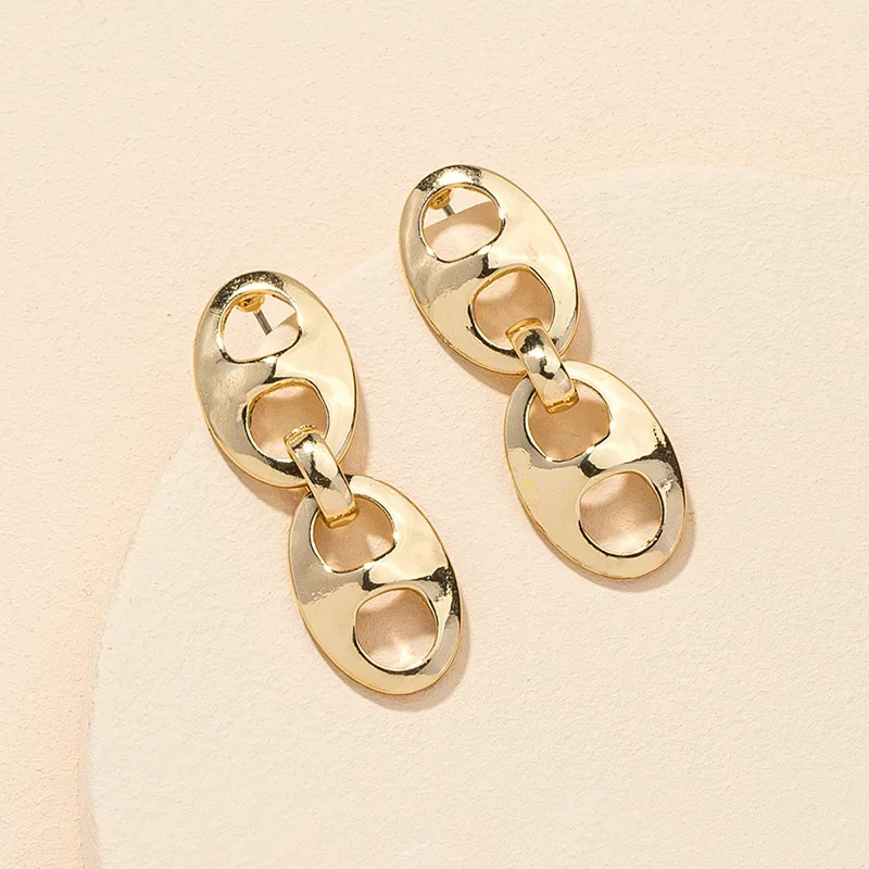 

Newest Arrival Gold Plated Pig Nose Stud Earrings Hips Hops Link China Statement Earrings